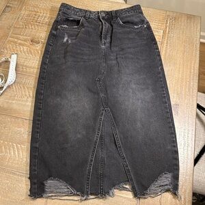 ZARA denim maxi  skirt gray/black size S